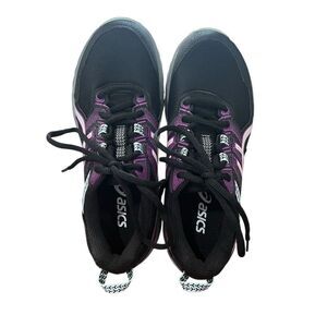 Asics Pre Venture 9 Shoes Women Size 5.5 Black Purple hiking Trail Youth 4.5